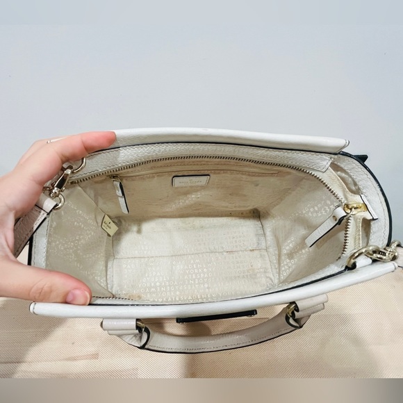 Kate spade white and cream satchel cross body purse - Picture 2 of 11